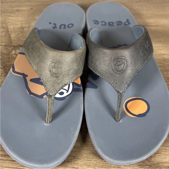 Life Is Good Flip Flop Sandals Peace Out Blue Size 7 - Picture 10 of 11